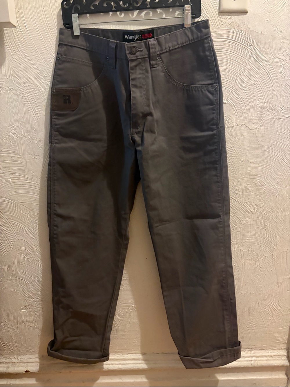 Wrangler Gray Straight-Leg Utility Pants